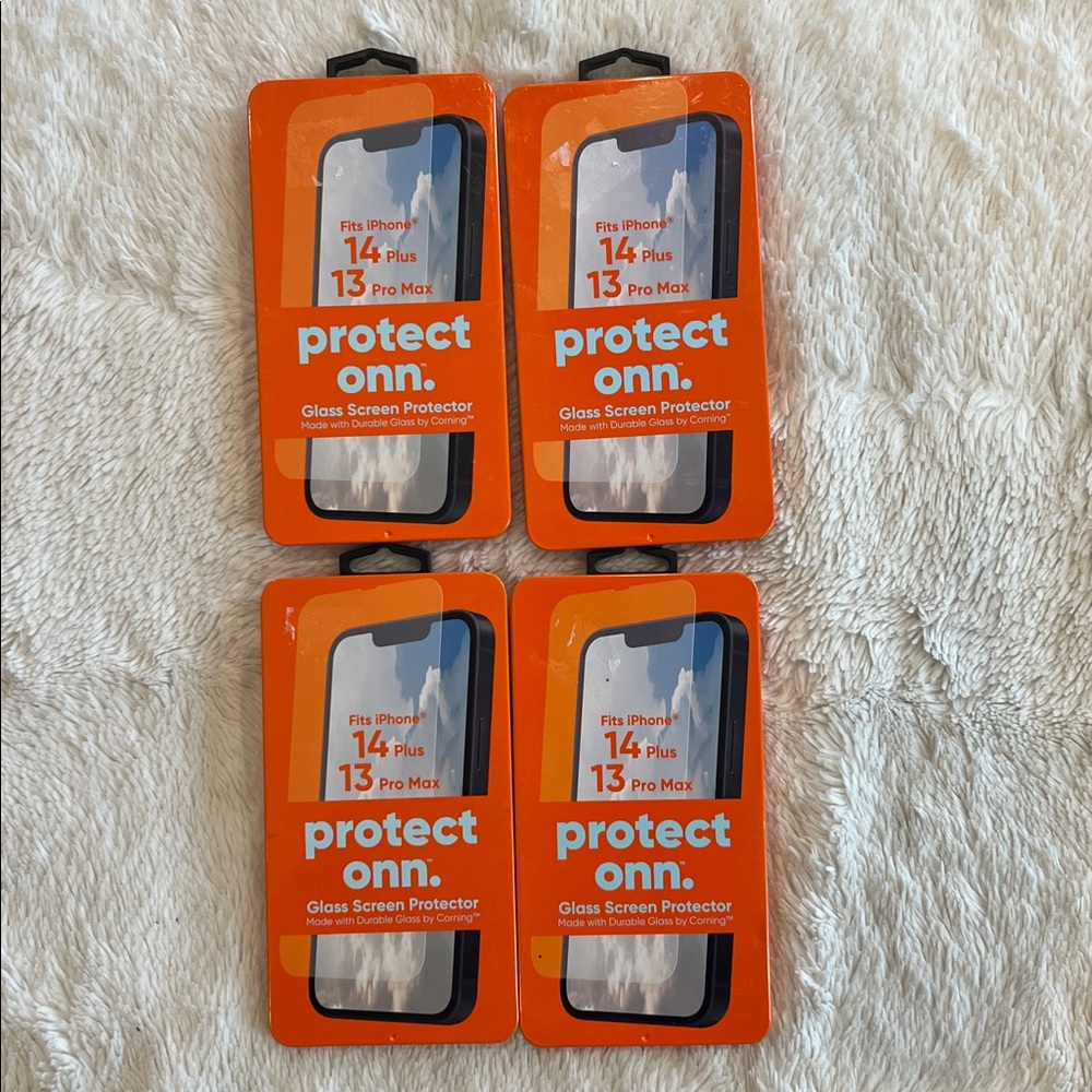4 iPhone 14 Plus 13 Pro Max Protect Onn Glass Screen Protector - New